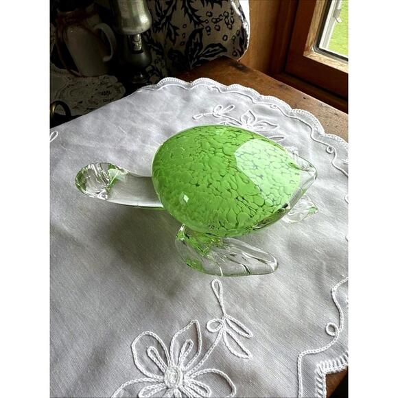 Murano Style Sea Turtle Glass Paperweight Figurine Hand Blown EUC 5.5x4.5” - Picture 2 of 6